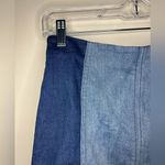 Free People Two Tone Denim Mini Skirt Sz 6 Photo 3