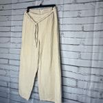 Japna  Cream Linen Tie Waist Pants Sz L Wide Leg Summer Beach Travel Resort Y2K Photo 6