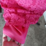 Nina Leonard  Medium Eyelet Lace Pink Barbiecore Dress Photo 4