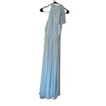 Mac Duggal Ieena Powder Blue Chiffon Mock Neckline Sleeveless Tiered Gown Size 6 Photo 6