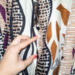 New Q|Neel Nordic Design White Printed Silk Blend Shift Dress Size 16 Multiple Photo 4