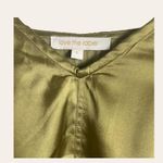 Anthropologie Love The Label  Sleeveless Utility Satin Green Midi Dress Size L Photo 6