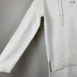 Athleta Sunset Lace Up Sweater Womens XS White Knit V-Neck Pullover Normcore Photo 6