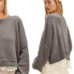 Free People Easy Street Crop Pullover Sweater grey M Photo 1