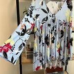 Free People  Floral V-neck Boho Pleated Front Blouse Pullover Woven Top, S Photo 3