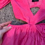 VICI ‼️ Smocked Cutout Long Sleeve Maxi Dress In Hot Pink‼️ Photo 5