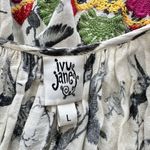 Ivy Jane L Embroidered Tunic Whimsical Birds Print bell sleeves blouse Photo 2