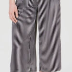 Maison Jules NWT Julliet Black White Striped Wide Leg Capris Photo 0