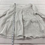 Madewell Womens White Haysboro Striped Bell Sleeve Crewneck Tiered Top Small Photo 9