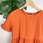 Boohoo NWT Woven Ruffle Tiered Smock Dress in Spice Photo 4