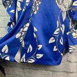 La Peteau Floral Ruffle Bow Cutout Midi Dress 6 Blue Photo 12