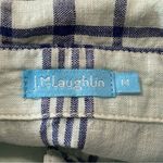 J. McLaughlin  Women’s M Blue Green Plaid Linen Henley Belted Miranda Shirt Dress Photo 4