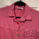 Pink City Size L Pink Bedazzled Pocket Long Sleeve Colorful Mixed Button Shirt Size L Photo 3