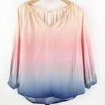 Ecru  Blouse Small Ombre Pastel Designer Luxury Business Casual Office Light Photo 0