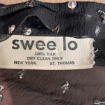 Vintage 80s Swee Lo Black Top Silk Sequin Beaded Metallic Tie Neck Sheer Blouse Photo 7