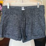 Zenana Outfitters Womens Navy/Black Linen Cotton Chino Shorts Low Rise Photo 0