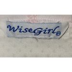 Wise Girl Full Zip Hoodie Athletic Track Jacket Pink Stripe Detail White Photo 2