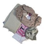 Moderna Lightweight Striped Scarves Set of 3 Beige Pink Gray Boho Tan Photo 0