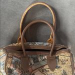 Unique Texas Themed Purse Handbag Tapestry Fabric Leather Handles and Trim Brown Photo 10