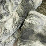 Loft faux fur, minky infinity, gray and white wrap scarf Photo 2