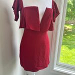 Lovers + Friends  REVOLVE Romantic Small Off Shoulder Burgundy Red Mini Dress Photo 3