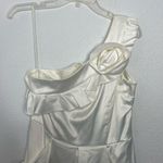 Ruby Rox New White One Shoulder Pocketed Dress with Flower Detail size 11 Photo 2