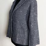 Elie Tahari Visna leather collar sweater blazer Photo 8