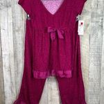 Lemon Tart 2pc PJ Set Short Sleeve VNeck Surplice Top w/Tie & Capri Length Photo 0