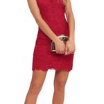 Lulus Love Poem Wine Red Lace Mini Dress Small Floral Crochet Lace Halter Mini Photo 0