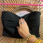 ZARA NWOT  Black Strapless Pleated Tube Top CropTop Size L Photo 2