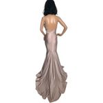 Jessica Angel 2010s  Champagne Satin Mermaid Gown with pooled train Size XS Photo 3