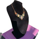 PANNEE by Panacea Multicolor beads floral metal Statement Necklace 24” with 🎁 Orange Photo 2