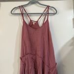 Free People Tattered Up Slip Dress Mauve Pink XS Flowy Boho Distressed Fringe Photo 4
