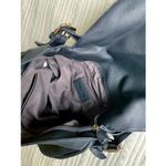 Akua Blue Black Pebble Faux Leather Laser Cut Fringe Flap Shoulder Bag Purse Photo 4