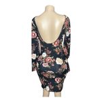 Heart & Hips #825  Women's Medium Black Floral Print Midi Dress Photo 3