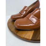 M Gemi Italian Leather Square Toe Block Heel Loafer Pumps Cognac Sz US 11 EU 42 Brown Photo 5