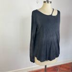LNA  Acid Wash Asymmetrical Cut Out Long Sleeve Top Photo 1