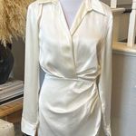 ZARA  Elegant Pearl Draped Satin Effect Long Sleeve Mini Dress Size XS Photo 1