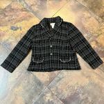 Megan Lee Women’s Black White Plaid Blazer Jacket 14 P Size 14P Photo 3