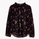 Madewell Georgette Ruffle-Collar Smocked Blouse in Falling Freesias sz sm Photo 4
