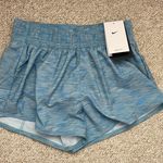 Nike Women’s One Dri-Fit Mid-Rise 3” Brief Lined Blue SpaceDye Shorts Sz S NWT Photo 0