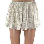 Free People White Brown Polka Dots High Rise Pleated A Line Mini Shorts Size S Photo 0