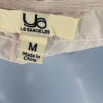 Anthropologie YA Los Angeles Strapless Smocked Circle Eyelet Overlay Cutout Dress White Medium Photo 4