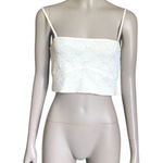 ZARA NWT White Thick Lace Crop Top Photo 0