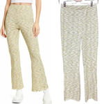Lisa Says Gah Lisa Says Gah Josie Ribbed Space Dye Flare Pants Honeydew Green Size Small Photo 1