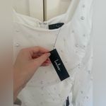 Lulus NWT Lulu’s Admirably Divine White Mesh Pearl Long Sleeve Mini Dress Size Small Photo 7