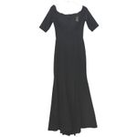 Betsy & Adam Black Off Shoulder Gown Formal Evening 6 S M Photo 3