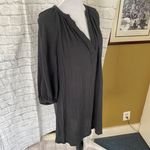 H&M women XS v-cut Longsleeve ruched shift dress dark grey Photo 3