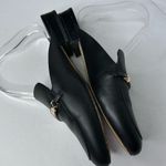 Michael Kors Black Leather Nadia Flat Mules loafers 10 slip on Photo 5