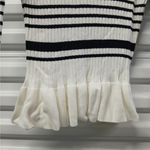 French Connection Crew Neck Peplum Sweater Womens Small Long Sleeve Stretch Knit Photo 6